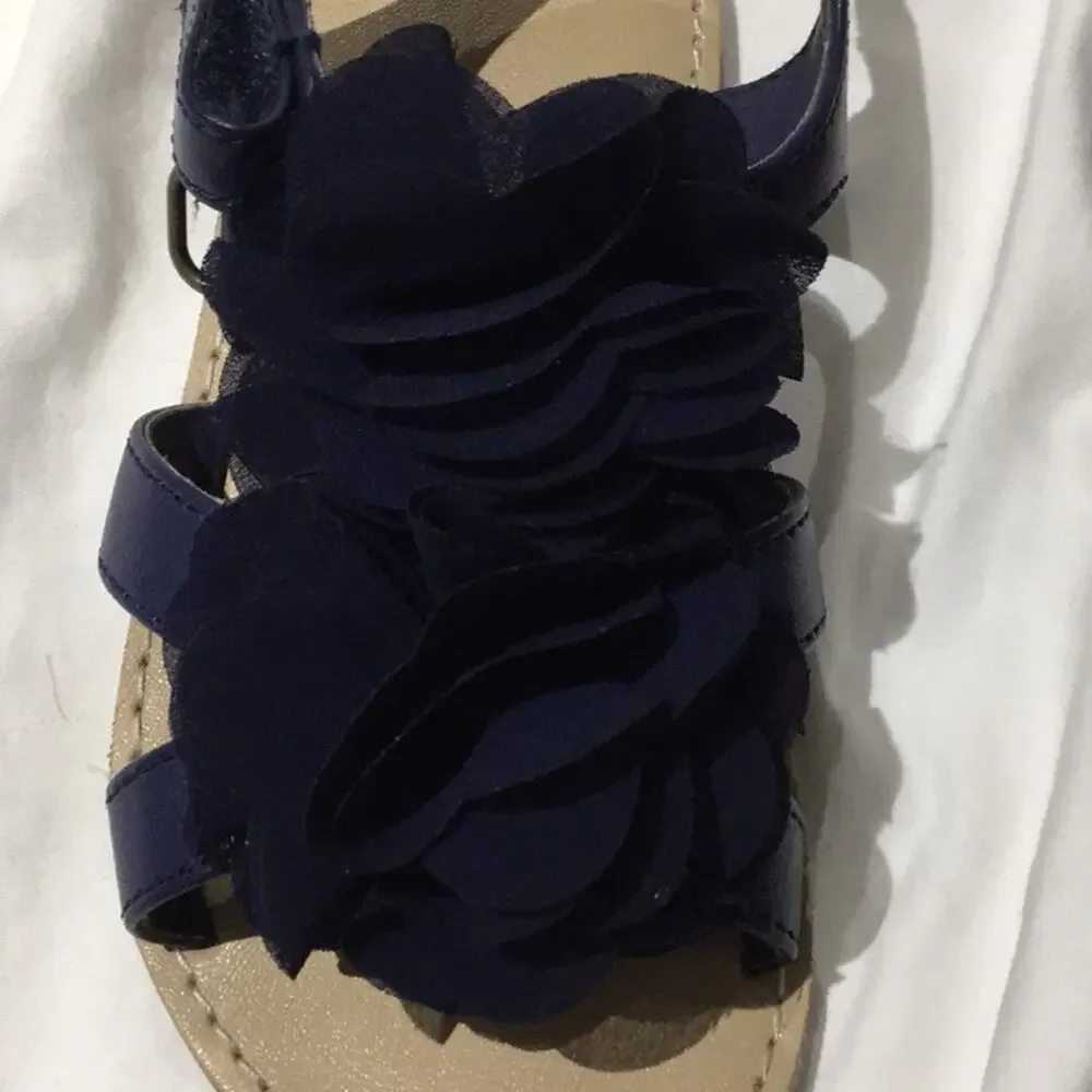 Gymboree blue chiffone floral sandal 9